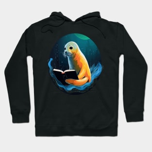 Harp Seal Reads Book Hoodie